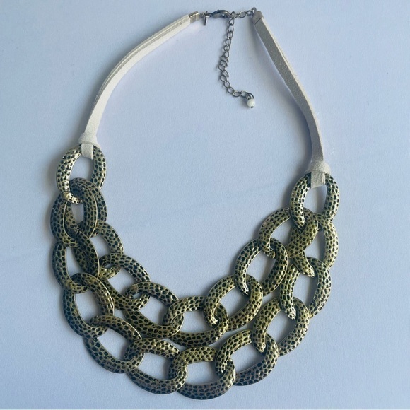 Necklace & Bracelet Set - Avon Western Stars Hammered Brass Links - Picture 11 of 12